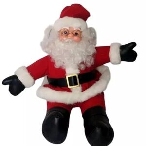 Vintage Rennoc Santa's Best Holiday Santa Claus Plush Doll Rubber Face 17"